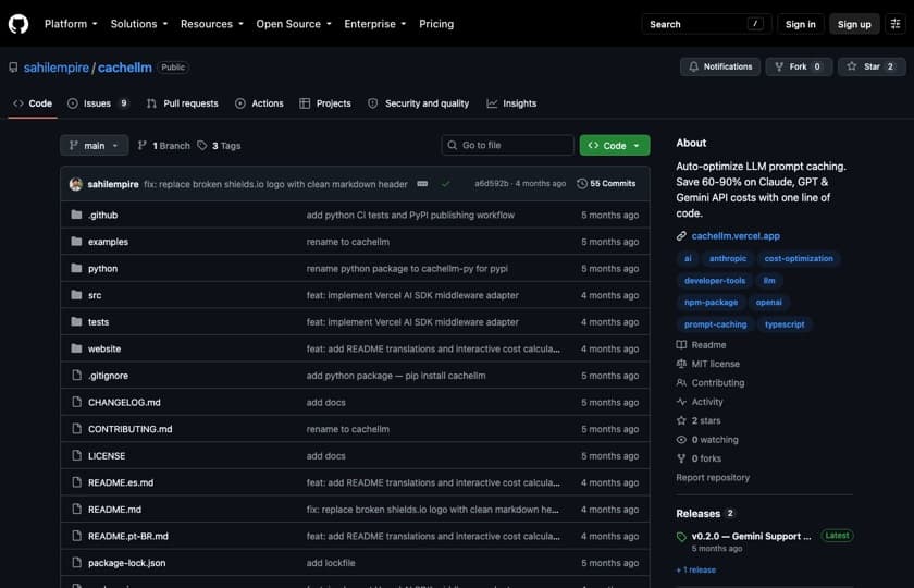cachellm on GitHub