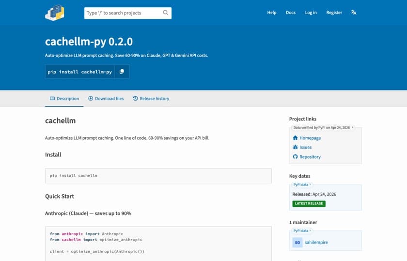 cachellm-py on PyPI