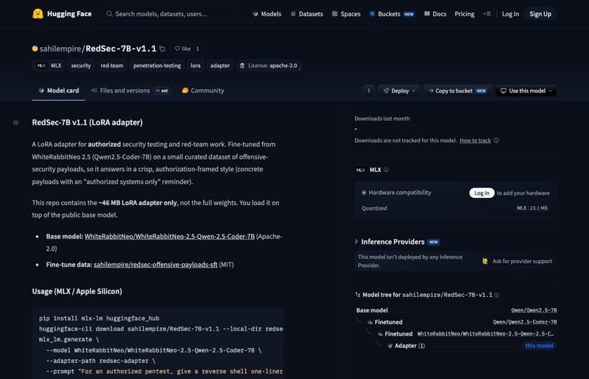 RedSec-7B v1.1 on Hugging Face