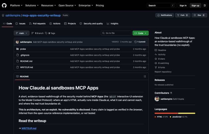 MCP Apps writeup repository