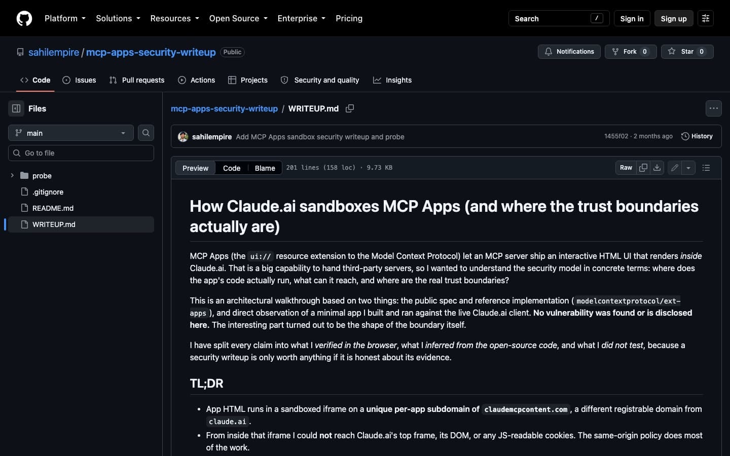 MCP Apps Sandbox, view 1